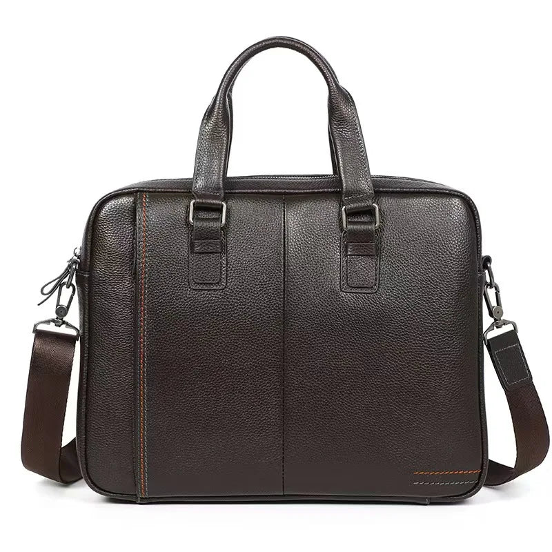 Genuine Leather Men's Briefcase – Business Shoulder Messenger Bag