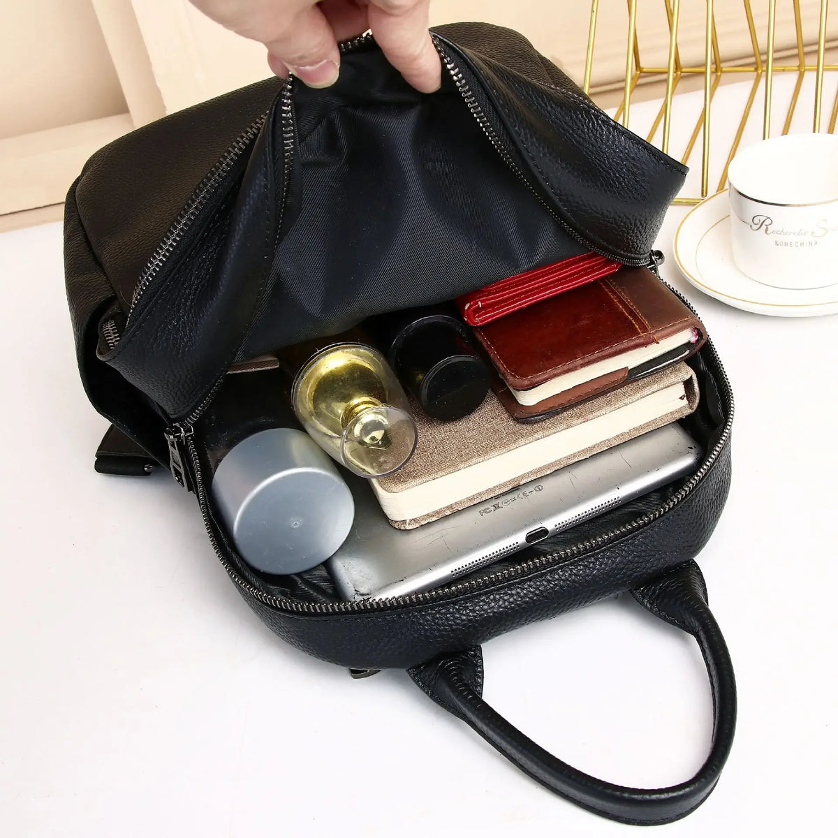 Genuine Leather Women's Backpack – Stylish Daily Bag