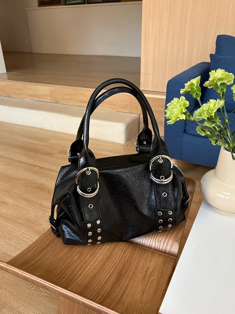 Korean Style Rivet Handheld Shoulder Underarm Bag