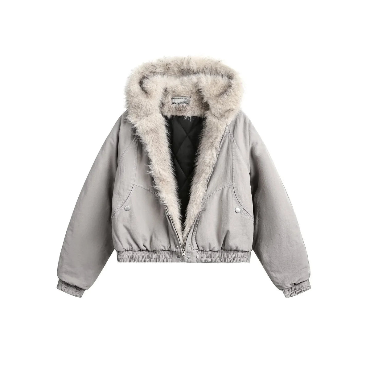 Harajuku Retro Oversized Jacket – Plush Fur Hood Leopard Lining
