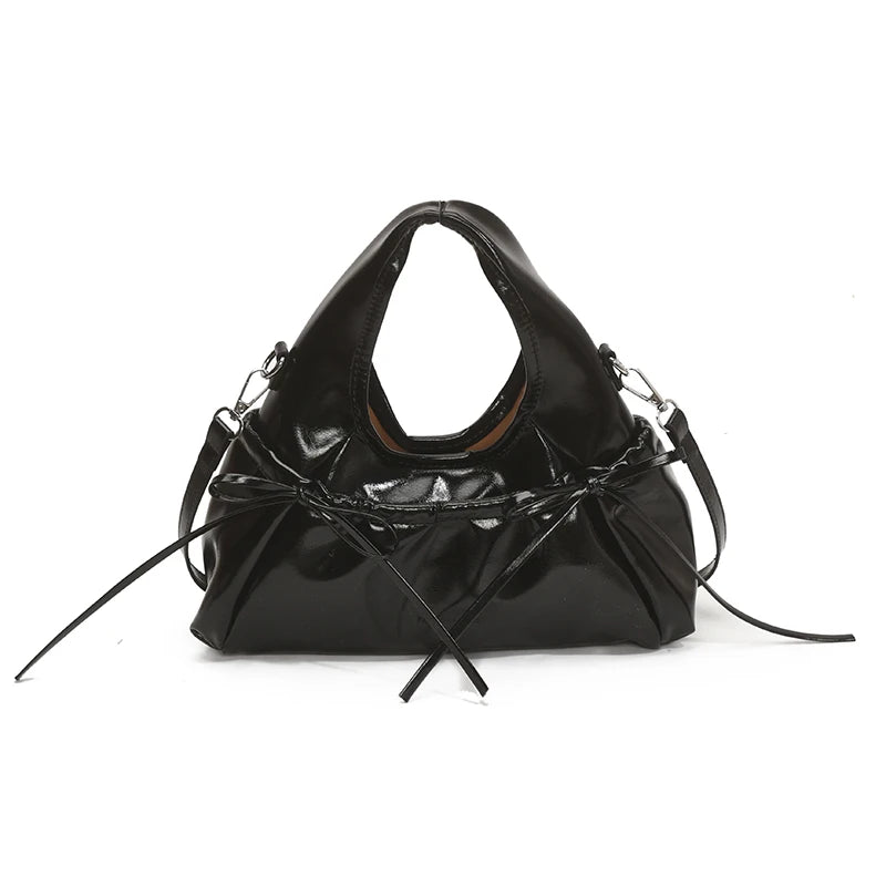 Bow Ruched Crossbody Shoulder Bag for Women