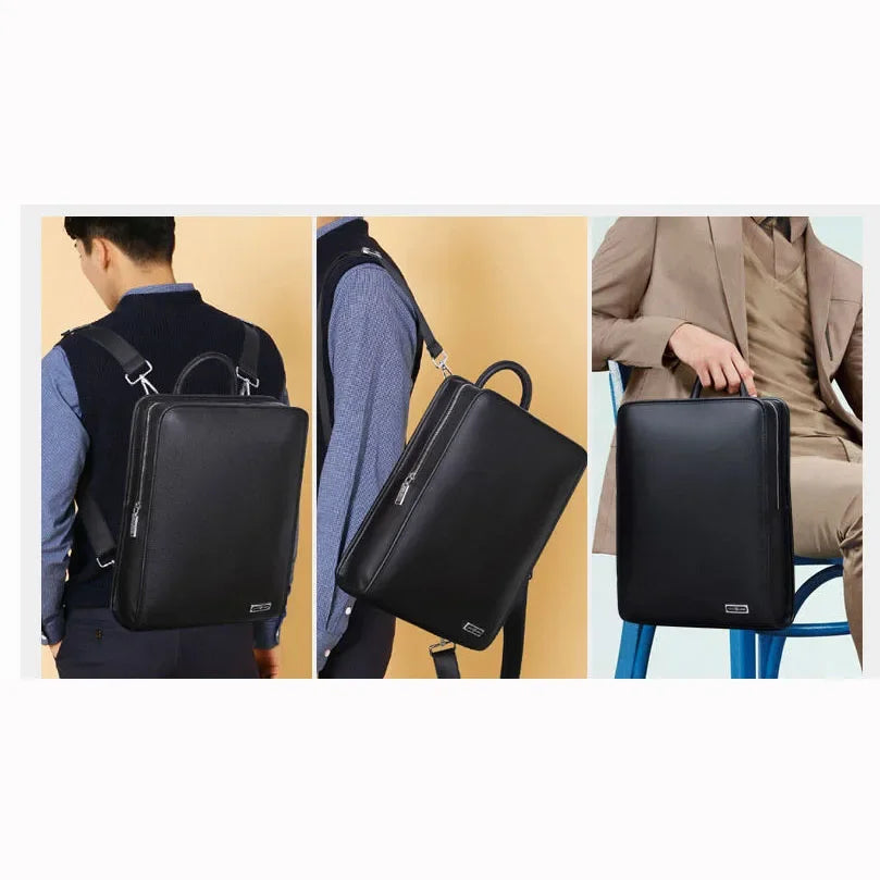 Genuine Leather Men's Backpack – Large Laptop Bag