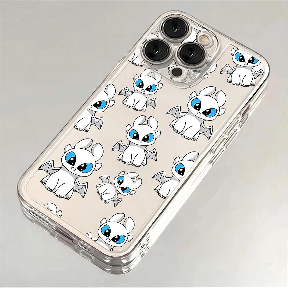 Light Fury Dragon Clear Phone Case for Samsung Galaxy S26 S25 S24 S23 S22 S21 S20 Note20 Ultra Plus