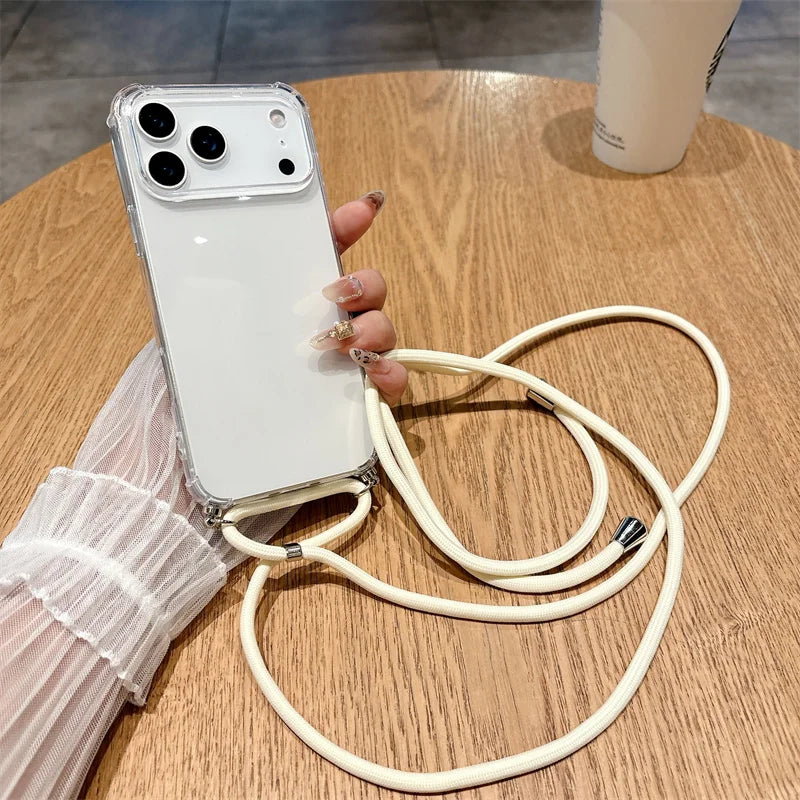iPhone Crossbody Lanyard Case – Clear Shockproof Bumper Cover