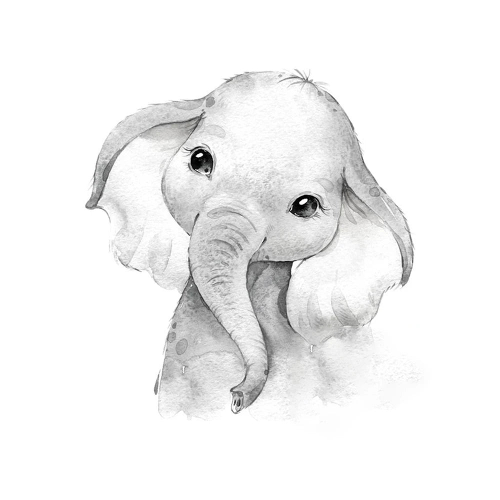 Cute Baby Animal Wall Art Canvas Poster – Nordic Nursery Decor