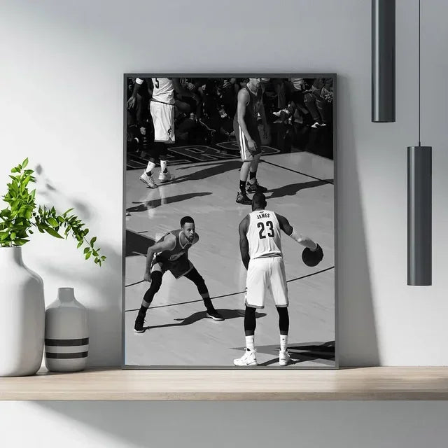 Basketball Legends Canvas Poster – Kobe, LeBron & More Wall Art