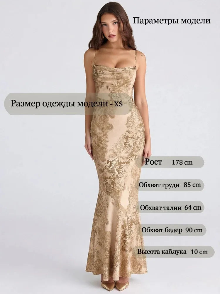 Floral Print Spaghetti Strap Maxi Dress – Bodycon Wedding Guest