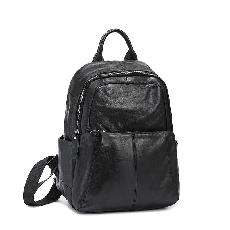 Genuine Cowhide Leather Backpack – Women's Luxury Travel Bag