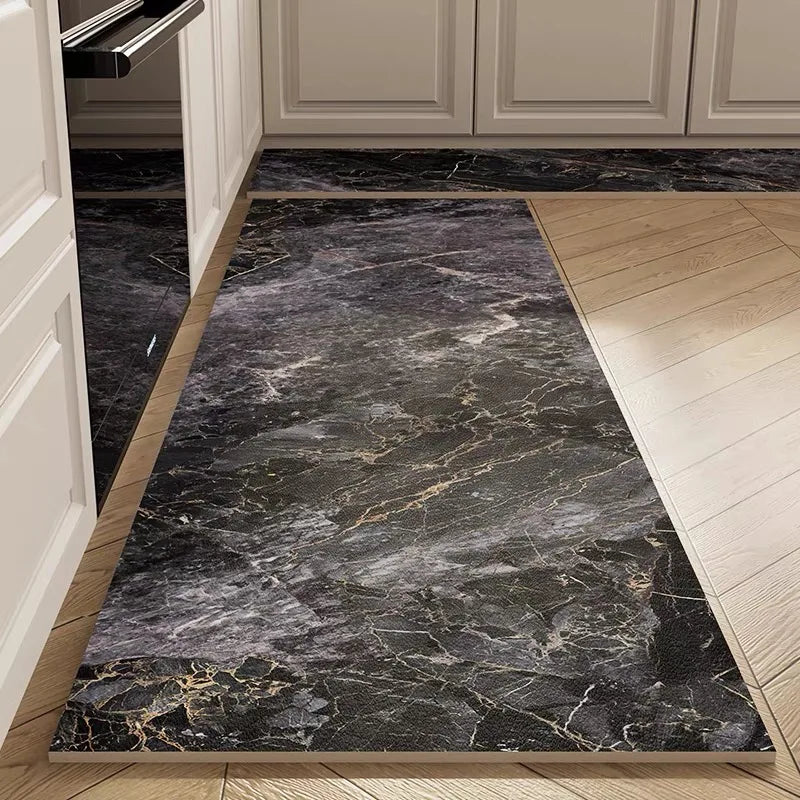 Marble Kitchen Mat Set – Non-Slip Absorbent Diatomite Runner