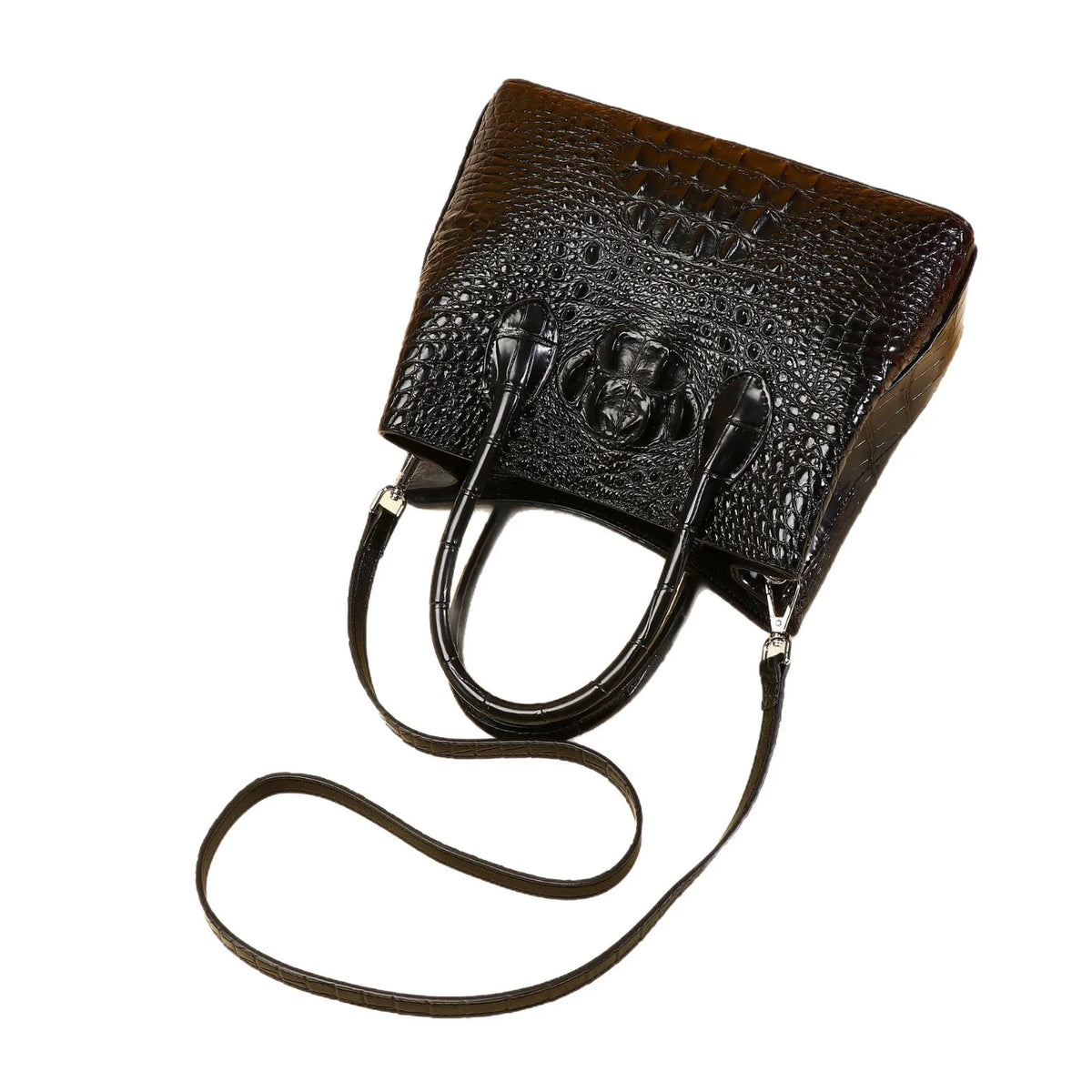 Alligator-Embossed Genuine Leather Women's Tote Handbag