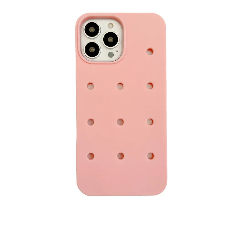 Crocs Charms Silicone iPhone Case with Holes – Fun Customizable Cover