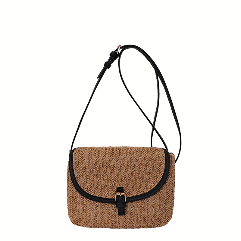 Women's Straw Woven Crossbody Bag – Casual Summer Shoulder Bag