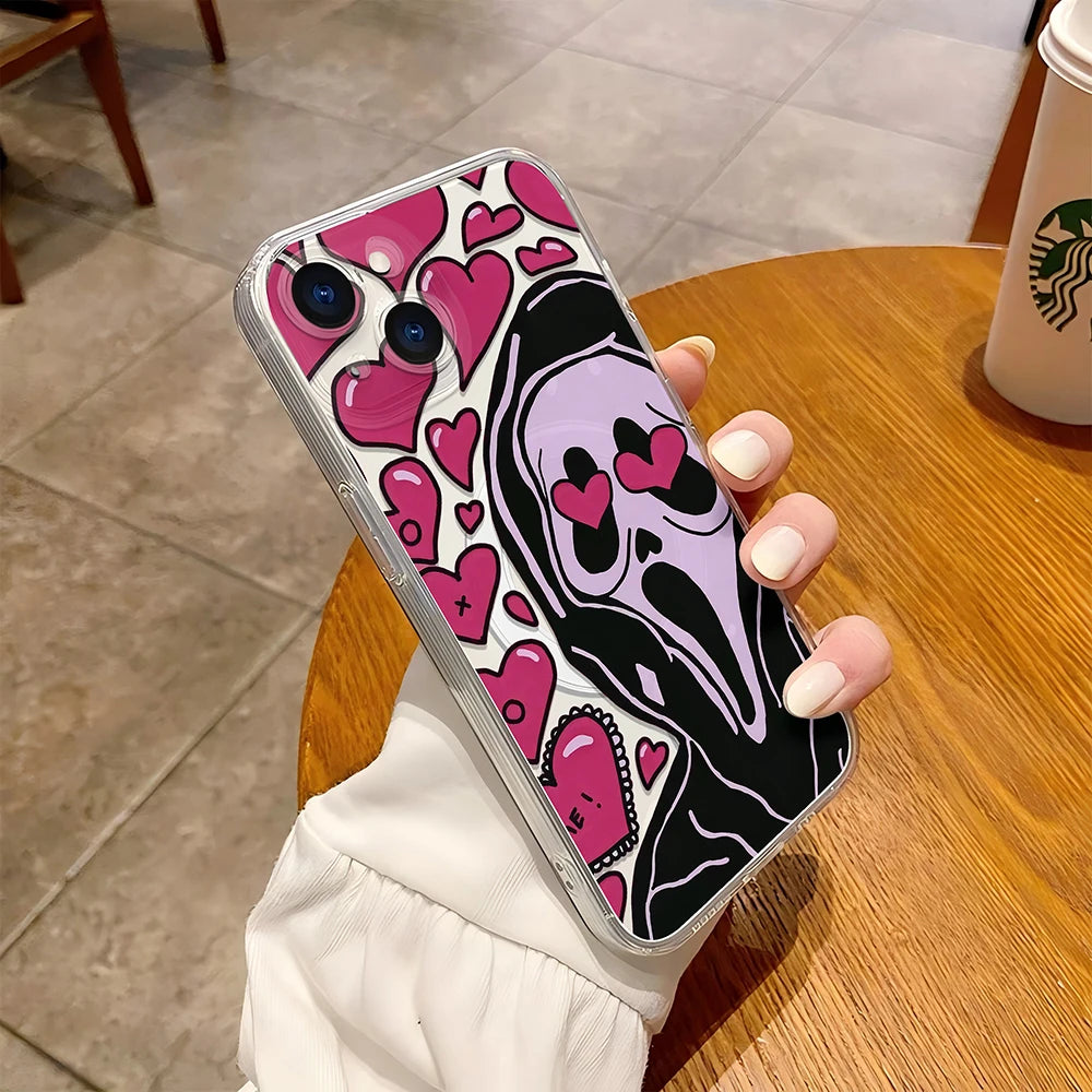 Ghostface Scream iPhone Case – Clear Magnetic Cover