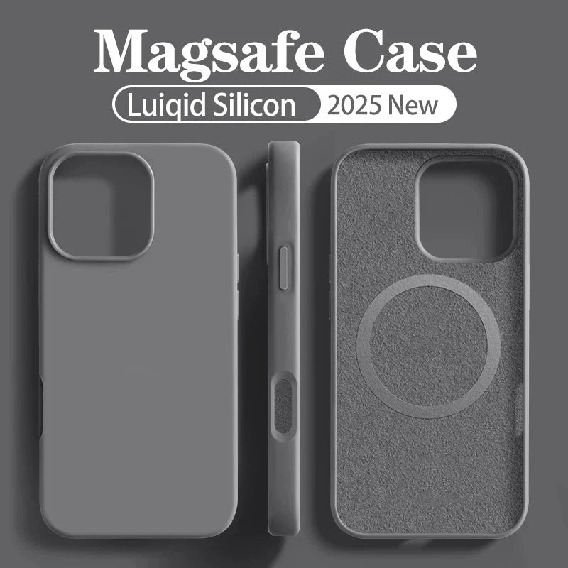 Original Magsafe Liquid Silicone Phone Case Iphone 17 16 14 15 Plus 13 Pro Max Wireless Charge