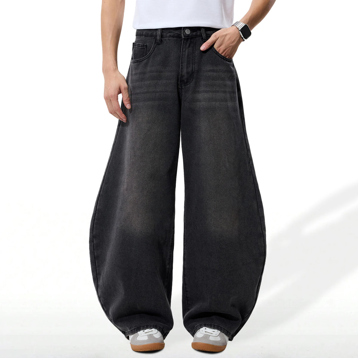 Baggy Wide Leg Jeans – Men's Goth Balloon Denim Pants