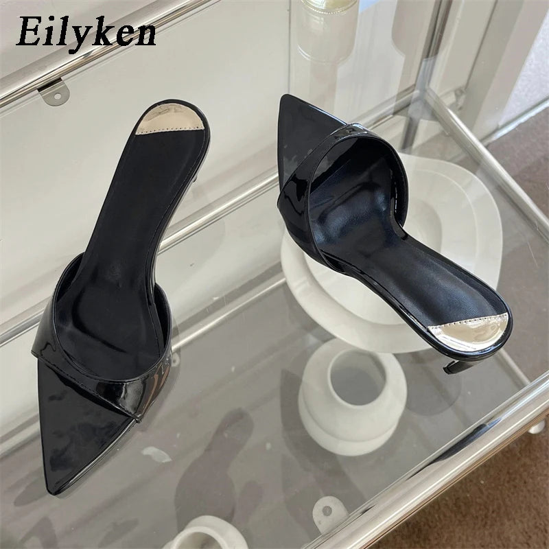Eilyken Pointed Toe Stiletto Mule Heels – Women's Slip-On Party Sandals