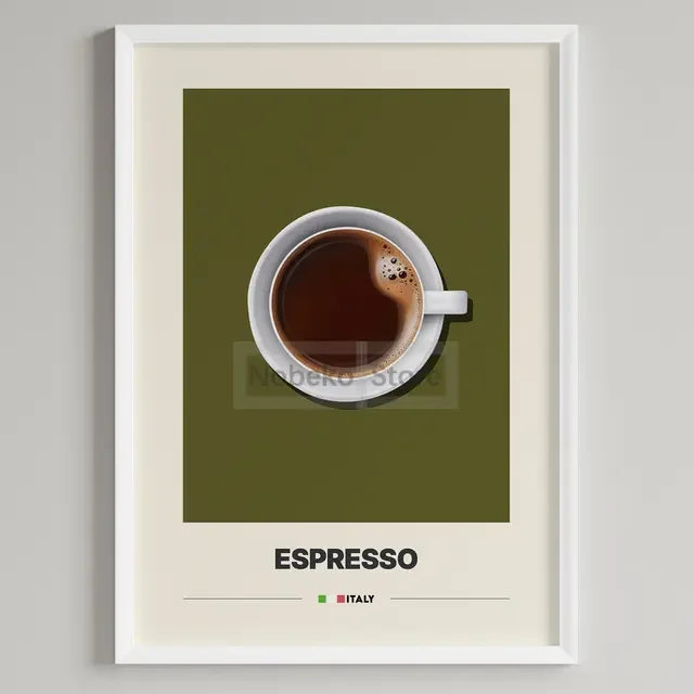 Italian Coffee Minimalist Poster | Cappuccino Espresso Latte Wall Art Print