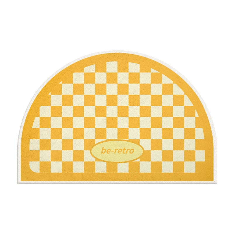 Checkerboard Bathroom Mat – Absorbent Anti-Slip Door Mat