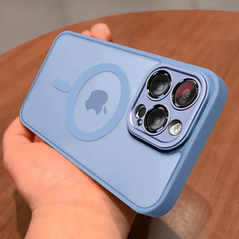Magnetic MagSafe iPhone Case – Matte Translucent Shockproof Armor