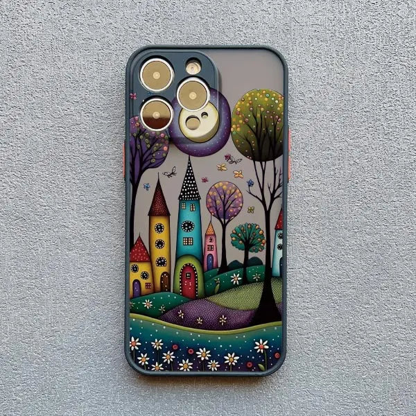 Whimsical Village iPhone Case – Fairy-Tale Art Design