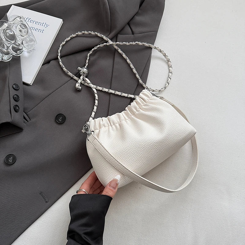 New Luxury Small PU Leather Solid Color Handbags