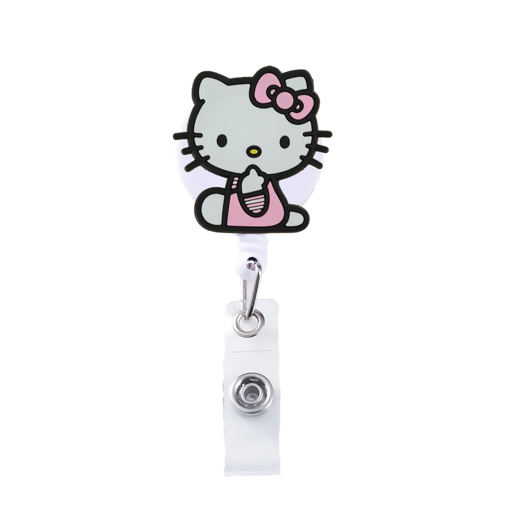 Sanrio Cat Retractable Badge Reel Keychain