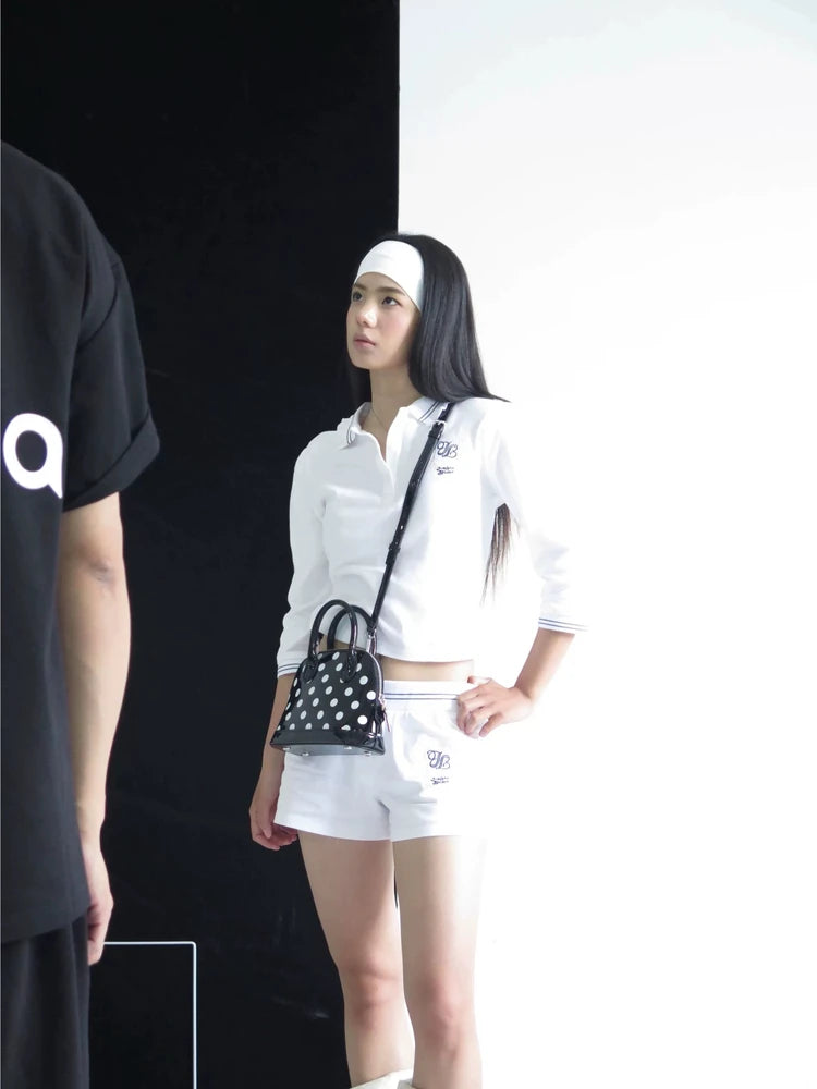 Cute Bolka Dots Patchwork Handbags Korean Style Women Zipper Versatile