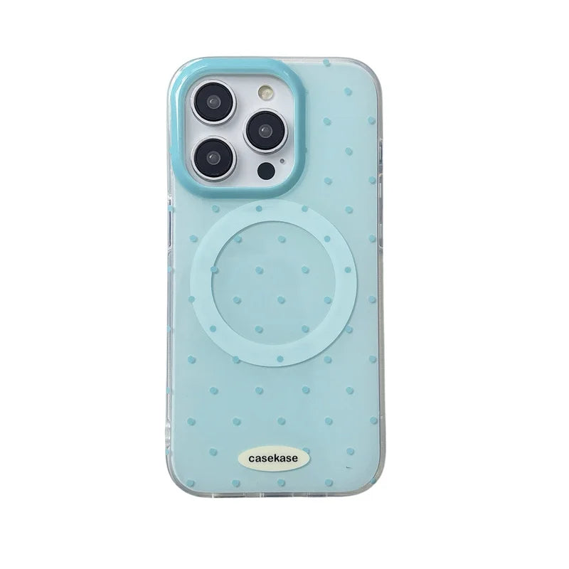 Polka Dot MagSafe iPhone Case – Clear Candy Color Cover