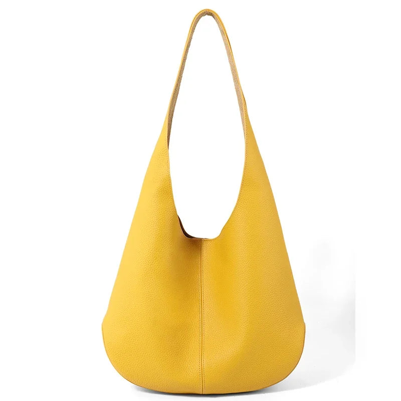 Women's Genuine Leather Hobo Shoulder Bag – Soft Retro Luxury