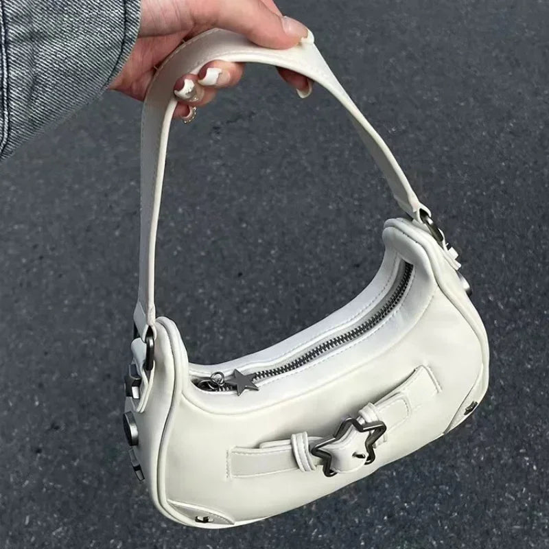 Y2K Korean Gothic Star Girl Black Handbag