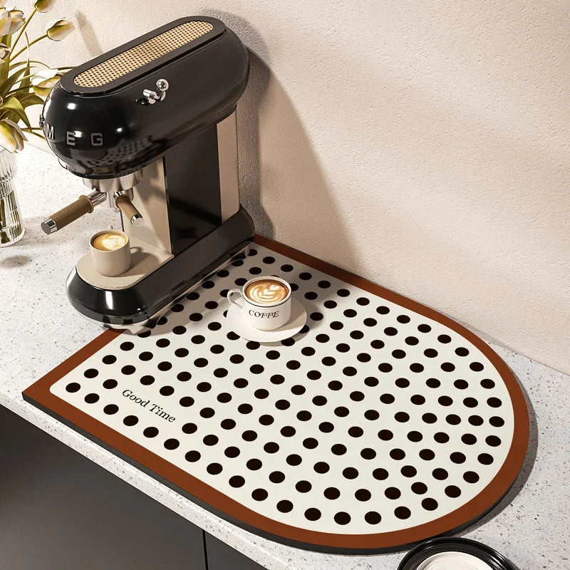 Coffee Machine Mat – Absorbent Non-Slip Kitchen Countertop Pad