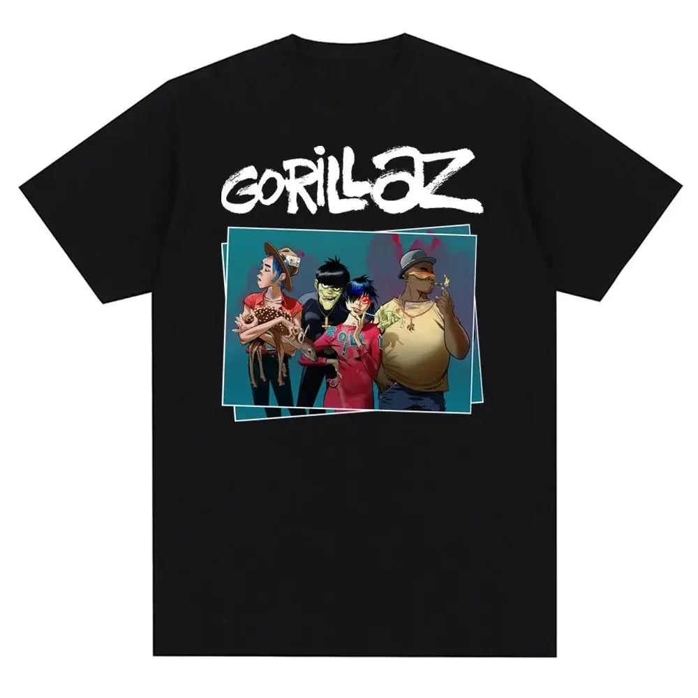 Gorillaz Graphic T-Shirt – 90s Punk Rock Band Tee Unisex