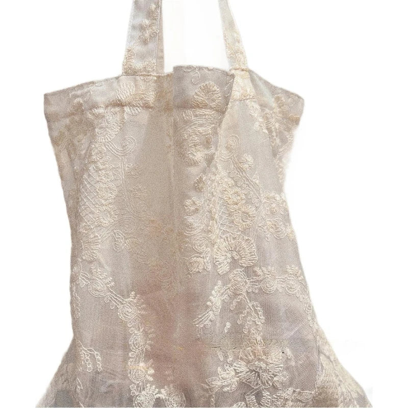 Handmade Embroidered Lace Op Bag European Organza Handbag