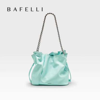 Leather Casual Bucket Shopper Shoulder Handbag