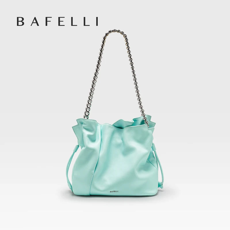 Leather Casual Bucket Shopper Shoulder Handbag