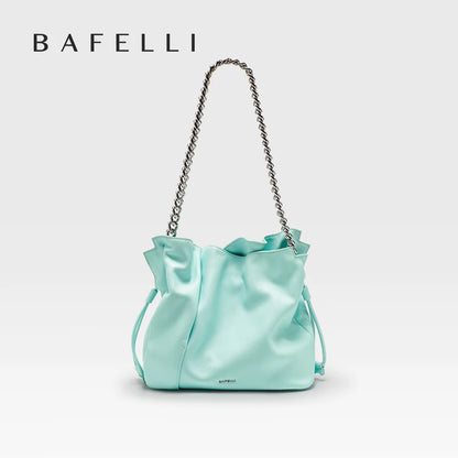 Leather Casual Bucket Shopper Shoulder Handbag