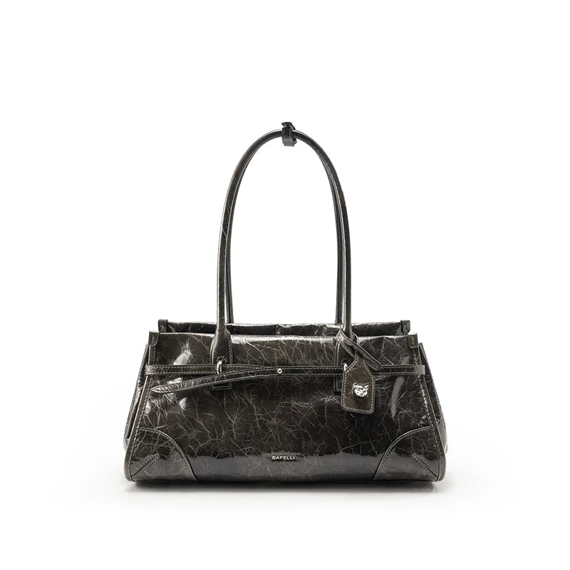 Saffiano Leather Vintage Tote Satchel with Detachable Strap