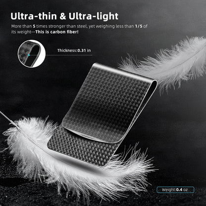 Ultra-Thin Matte Real Carbon Fiber Wallet Slim Money Clip 74 55mm Durable Card Holder Men Women