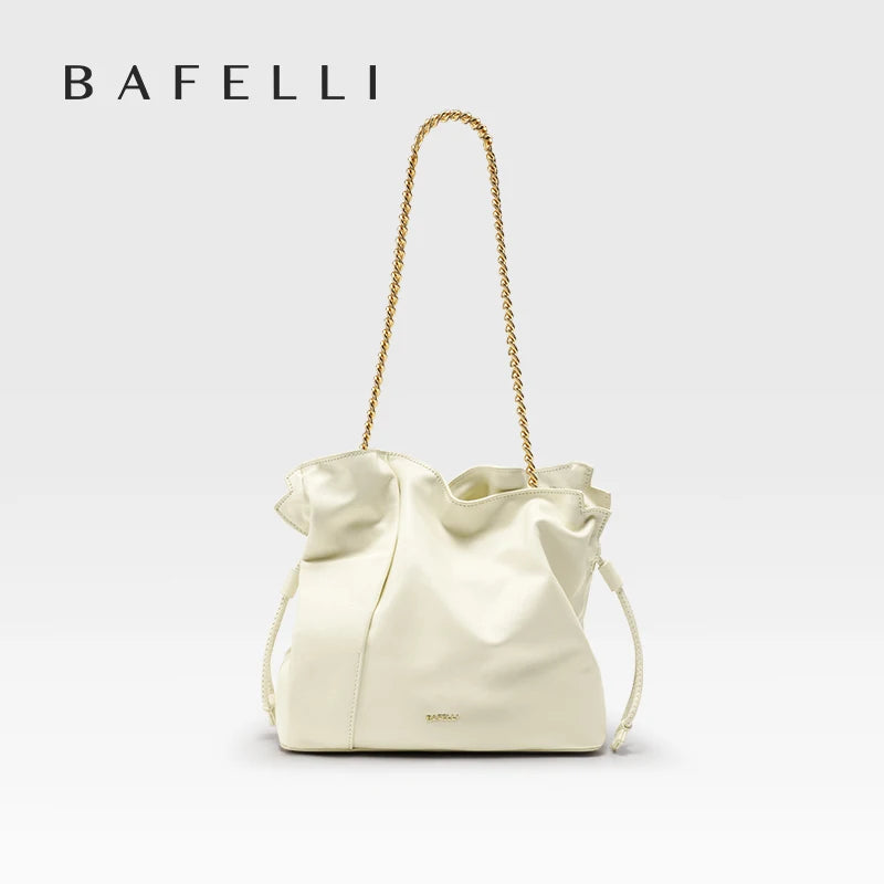 Leather Casual Bucket Shopper Shoulder Handbag