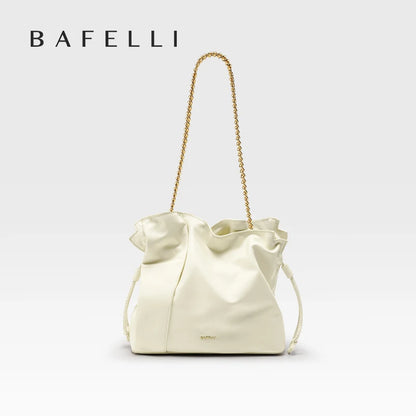 Leather Casual Bucket Shopper Shoulder Handbag