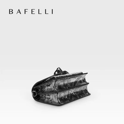 Metallic Leather Mini Crossbody Bag with Cat Clasp – Bafelli