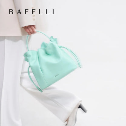 Leather Casual Bucket Shopper Shoulder Handbag