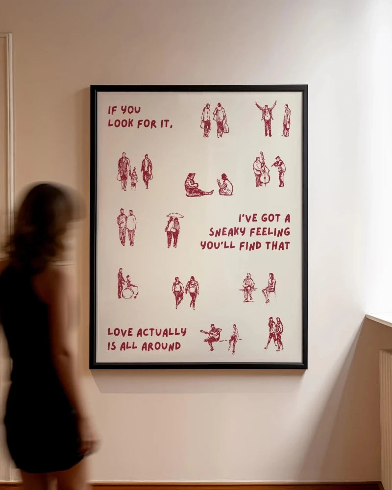 Love Actually Is All Around Wall Art Print – Romantic Quote Poster
