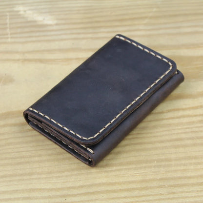 Handmade Genuine Leather Card Wallet – Slim Bifold Purse