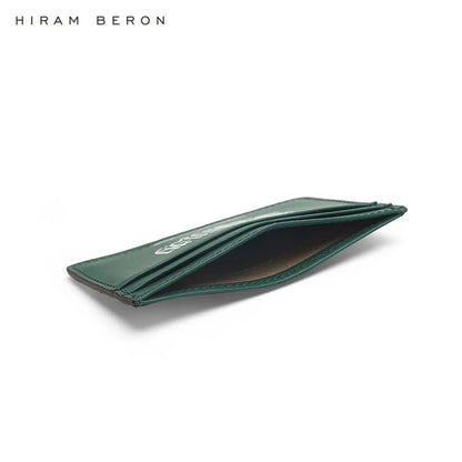 Hiram Beron Green Italian Cow Leather Card Holder Case Saudi Arabia Flag Premium Goods