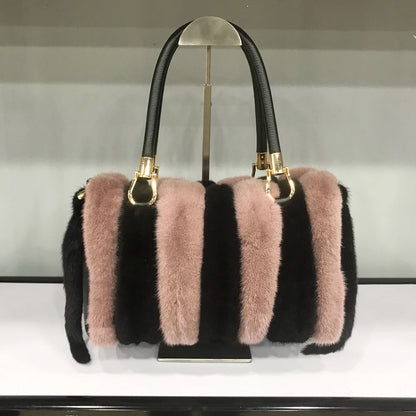 Mink Fur Handbag – Women's Luxury Winter Shoulder Bag