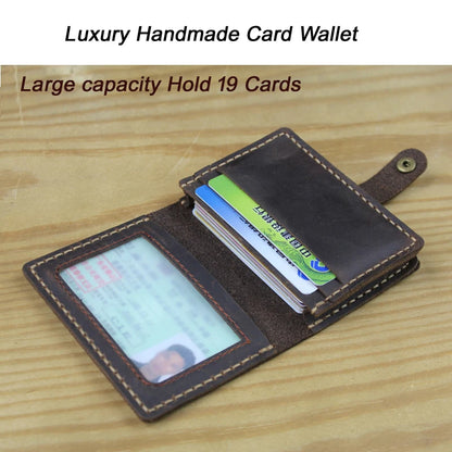 Handmade Vintage Crazy Horse Leather Card Holder Wallet