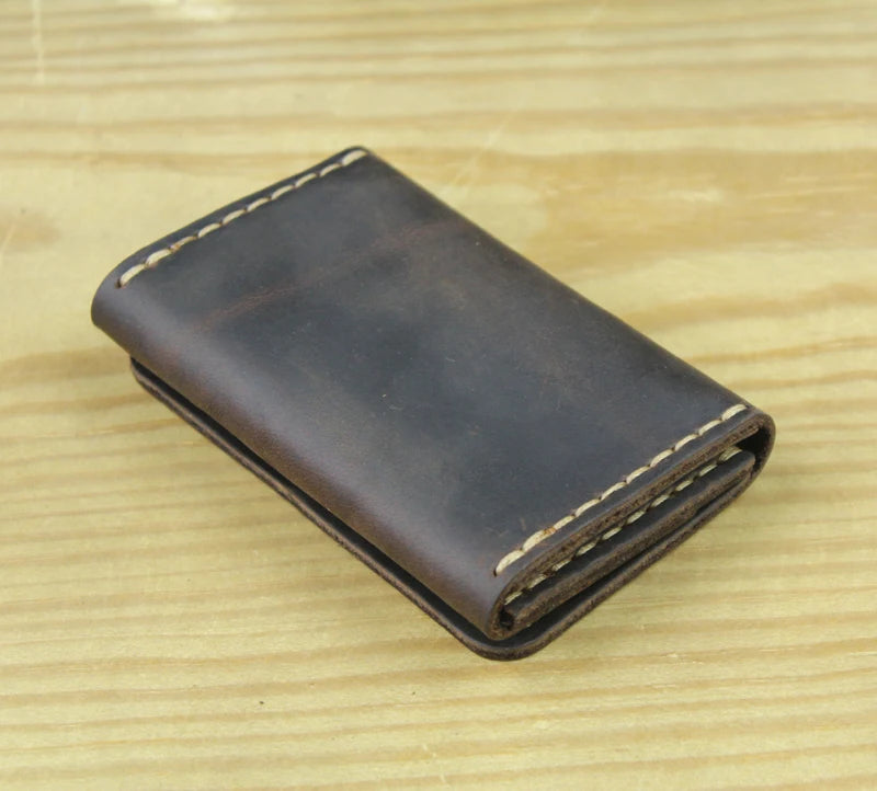 Handmade Genuine Leather Card Wallet – Slim Bifold Purse