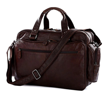 Genuine Leather Briefcase for Men – Oil Wax Large Laptop Shoulder Bag