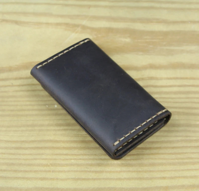 Genuine Leather Key Holder Wallet – Handmade Vintage Organizer